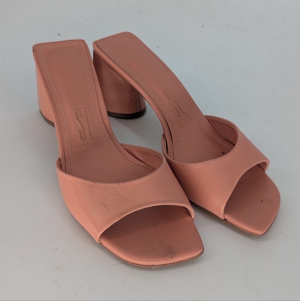 Santa Lolla Slip On Block Heel Slides Sandals Pink size 8B barbie preppy classic